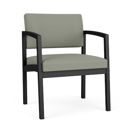 Lesro Lenox Steel Wide Guest Chair Metal Frame, Black, OH Eucalyptus Upholstery LS1201
